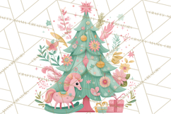 Vintage Christmas Tree PNG, Mid Century Holiday Clipart Product Image 5