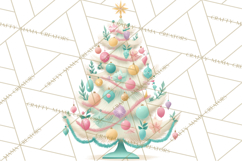 Vintage Christmas Tree PNG, Mid Century Holiday Clipart Product Image 2