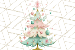 Vintage Christmas Tree PNG, Mid Century Holiday Clipart Product Image 3