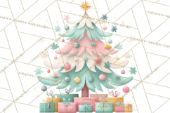 Vintage Christmas Tree PNG, Mid Century Holiday Clipart Product Image 4