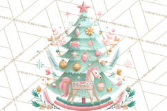 Vintage Christmas Tree PNG, Mid Century Holiday Clipart Product Image 5