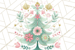 Vintage Christmas Tree PNG, Mid Century Holiday Clipart Product Image 2