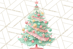 Vintage Christmas Tree PNG, Mid Century Holiday Clipart Product Image 3