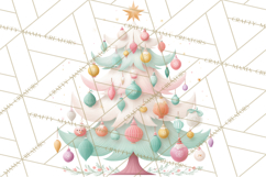 Vintage Christmas Tree PNG, Mid Century Holiday Clipart Product Image 4