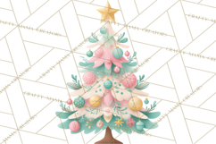 Vintage Christmas Tree PNG, Mid Century Holiday Clipart Product Image 5