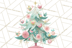 Vintage Christmas Tree PNG, Mid Century Holiday Clipart Product Image 2