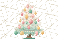 Vintage Christmas Tree PNG, Mid Century Holiday Clipart Product Image 3
