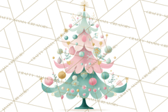 Vintage Christmas Tree PNG, Mid Century Holiday Clipart Product Image 4
