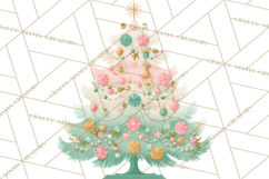 Vintage Christmas Tree PNG, Mid Century Holiday Clipart Product Image 2