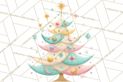 Vintage Christmas Tree PNG, Mid Century Holiday Clipart Product Image 4