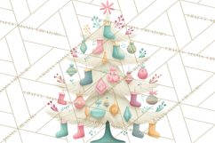 Vintage Christmas Tree PNG, Mid Century Holiday Clipart Product Image 5