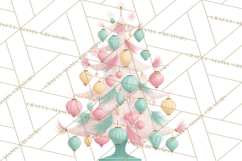 Vintage Christmas Tree PNG, Mid Century Holiday Clipart Product Image 5