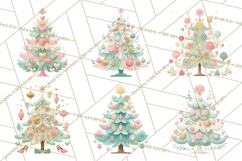 Vintage Christmas Tree PNG, Mid Century Holiday Clipart Product Image 3