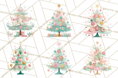 Vintage Christmas Tree PNG, Mid Century Holiday Clipart Product Image 4