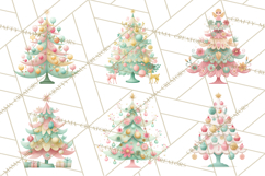 Vintage Christmas Tree PNG, Mid Century Holiday Clipart Product Image 6