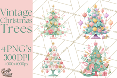 Vintage Christmas Tree PNG, Mid Century Holiday Clipart Product Image 1