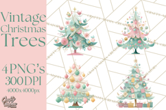 Vintage Christmas Tree PNG, Mid Century Holiday Clipart Product Image 1