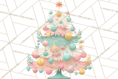 Vintage Christmas Tree PNG, Mid Century Holiday Clipart Product Image 3