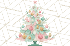 Vintage Christmas Tree PNG, Mid Century Holiday Clipart Product Image 5