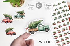 Vintage Christmas Truck Sticker Product Image 1