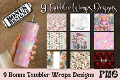 Vintage trendy Christmas Tumbler Wraps png designs being used as Christmas Tumbler print