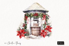 Vintage Festive Water Well Clipart | Christmas Clipart Product Image 1