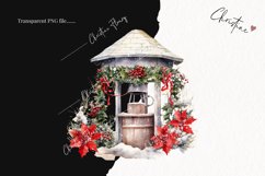 Vintage Festive Water Well Clipart | Christmas Clipart Product Image 2