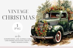 Vintage Christmas Truck Clipart Product Image 1