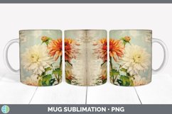 GorgeousDecoupage Chrysanthemums Mug Wrap design.