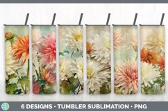 Bundle of six Decoupage Chrysanthemums Tumbler designs.