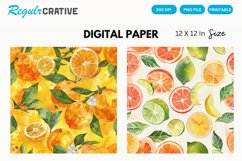 Vintage Citrus Digital Paper Product Image 1