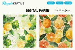 Vintage Citrus Digital Paper Product Image 1