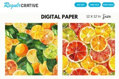 Vintage Citrus Digital Paper Product Image 1