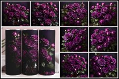 Vintage Classic Deep Violet Rose Bouquet 3D Tumbler Wrap Product Image 1