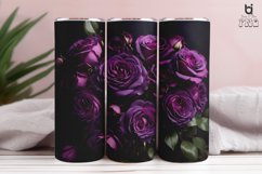 Vintage Classic Deep Violet Rose Bouquet 3D Tumbler Wrap Product Image 2