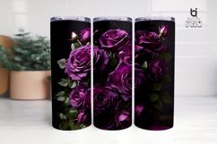 Vintage Classic Deep Violet Rose Bouquet 3D Tumbler Wrap Product Image 3