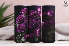 Vintage Classic Deep Violet Rose Bouquet 3D Tumbler Wrap Product Image 4