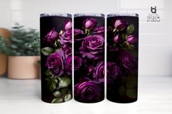 Vintage Classic Deep Violet Rose Bouquet 3D Tumbler Wrap Product Image 5