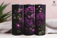 Vintage Classic Deep Violet Rose Bouquet 3D Tumbler Wrap Product Image 6