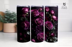 Vintage Classic Deep Violet Rose Bouquet 3D Tumbler Wrap Product Image 7