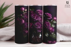 Vintage Classic Deep Violet Rose Bouquet 3D Tumbler Wrap Product Image 8