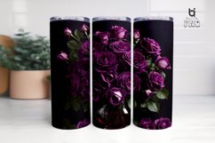 Vintage Classic Deep Violet Rose Bouquet 3D Tumbler Wrap Product Image 9