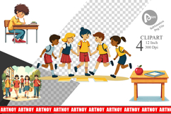 Vintage Classroom Clipart Product Image 1