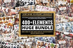 Vintage &amp; Charm Clipart Huge Bundle, 400 Elements Big Bundle Product Image 1