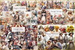 Vintage &amp; Charm Clipart Mega Bundle, Set of 80 elements Product Image 2