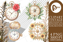 Vintage Clock And Floral Sublimation Product Image 1