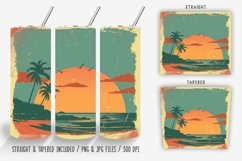 Vintage Coastline Tumbler Wrap PNG