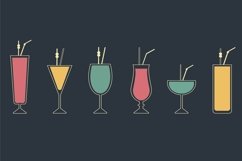Set of vintage cocktail icons. Product Image 1