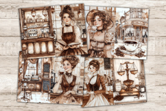 Coffee Shop Journal, Vintage Coffee Pages, GlamArtZhanna, Victorian Junk Journal, Coffee Lovers Printable, Coffee Beans Journaling, Food Digital Art, Coffee Journal Card, Decoupage Paper, Scrapbook Digital Paper