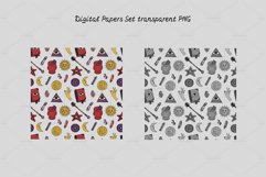 Vintage Colorful Spiritual and Celestial Magic Digital Paper